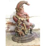 A painted cast iron Victorian style Mr Punch doorstop. (12.5in)