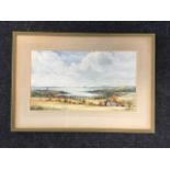 W Fergie, watercolour, view of Berwick upon Tweed from the hill, signed, mounted & framed. (14.