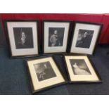 A set of five nineteenth century Scottish monochrome portraits after Raeburn, mainly Mackenzie