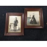 Nineteenth century watercolours, a pair of silhouette type full length portraits of a lady &