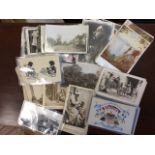 A collection of postcards - some signed, Egypt, topographical, wartime, families, French, named