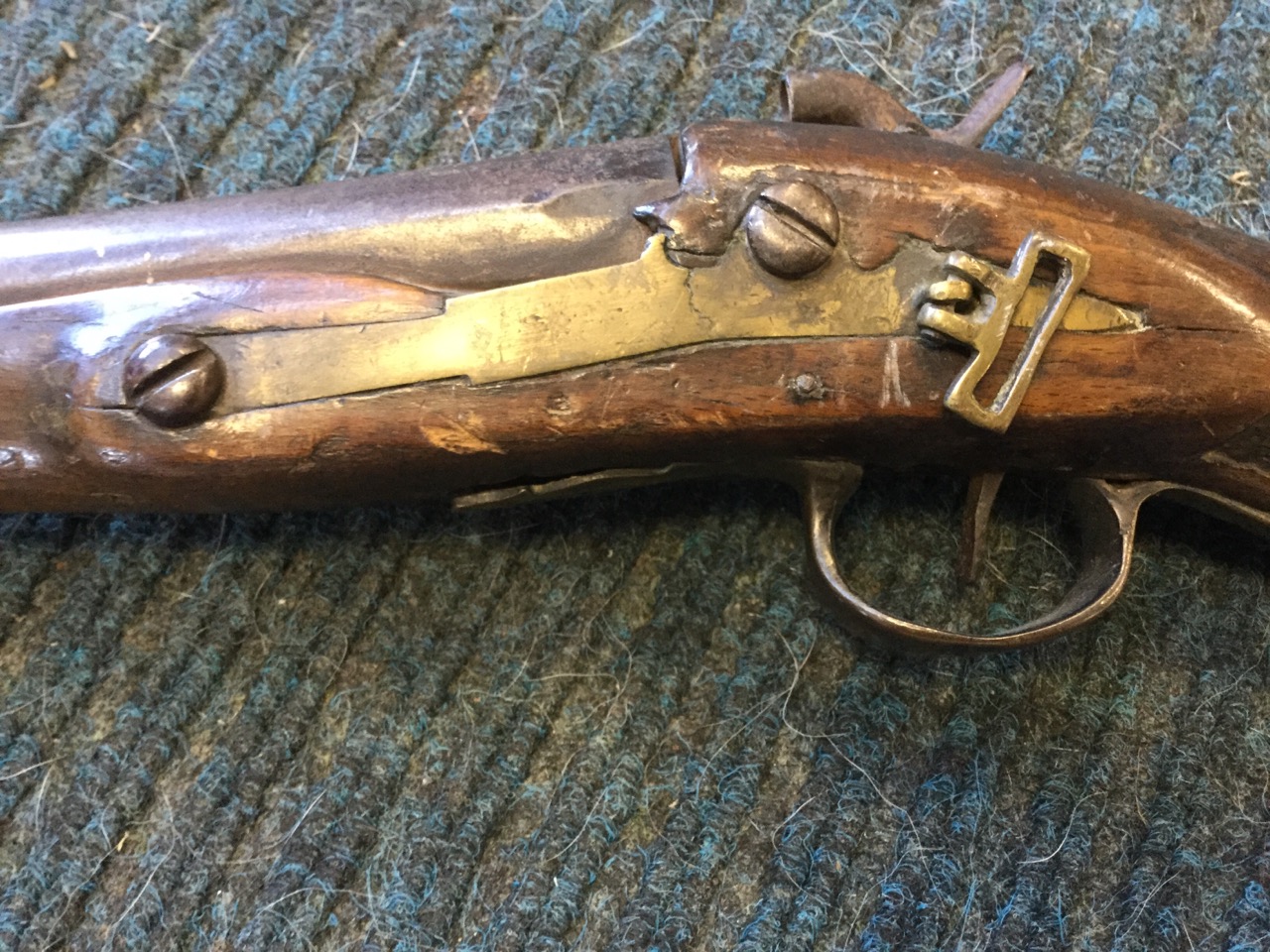 A nineteenth century French blunderbuss pistol or espingole, the percussion cap hammer with lock - Image 2 of 3