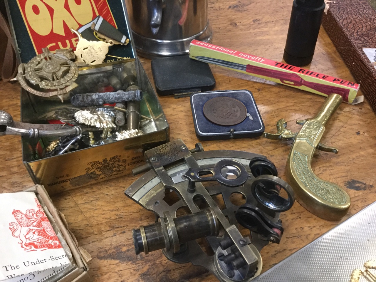 Miscellaneous items including an 1884 pewter rifle trophy, a boxed gun cleaning kit, - Image 2 of 3