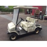 A Yamaha 8ft golf buggy, a Course Ranger with tow hitch - battery flat but was going. (A/F)