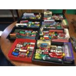 A collection of Dinky, Matchbox, Corgi, Lesney and other cars, trains, lorries, planes, coaches,