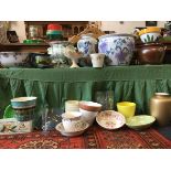 Miscellaneous jugs, bowls, vases, jardinières, etc., including Carlton Ware, a Chinese matching vase