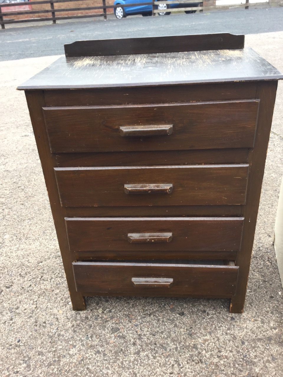 A painted chest of four drawers with curved handles; and another chest of four drawers with - Image 2 of 3