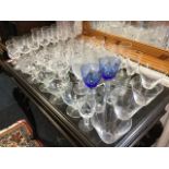 Miscellaneous sets of glasses including tumblers, Webb, wine glasses
