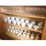 Miscellaneous wine glasses and cups & saucers including 13 large and 19 smaller glasses, 18 Grand