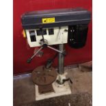An Axminster 12-speed press drill, the machine on adjustable pillar stand, complete with
