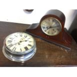 An English made Smiths Enfield chrome cased bulkhead clock with roman chapters to face having