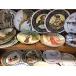 Miscellaneous plates including Royal Doulton seriesware, a water foodheating plate, KPM,