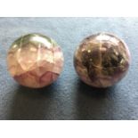 A pair of blue-John balls. (3in) (2)