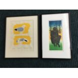 Jonathan Heath, a framed coloured etching titled Puppy, signed in pencil on margin and numbered,