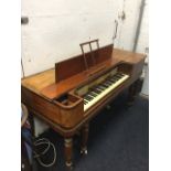 A William IV mahogany crossbanded square piano by John Broadwood & Sons, the six octave keyboard