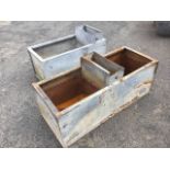 Two galvanised rectangular water troughs, each formerly having cisterns. (45.5in & 36in) (2)