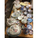 Miscellaneous ceramics including Masons, a Japanese part teaset, Indian Tree, entrée dishes, an