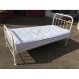 A 3ft homemade Sandringham estate painted metal school type bed, with tubular frame