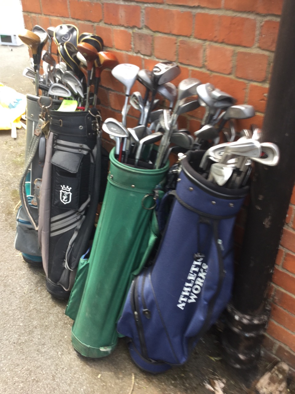 Four golf bags containing approx 80 golf clubs - Spalding, Slazenger, Howson, Fred Smyth, Wilson, - Image 2 of 3