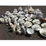Miscellaneous ceramics including a six-piece Victorian teaset, commemorative mugs, a collection of