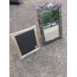 A large Victorian style silver plated dressing table mirror on easel stand, having foliate scroll