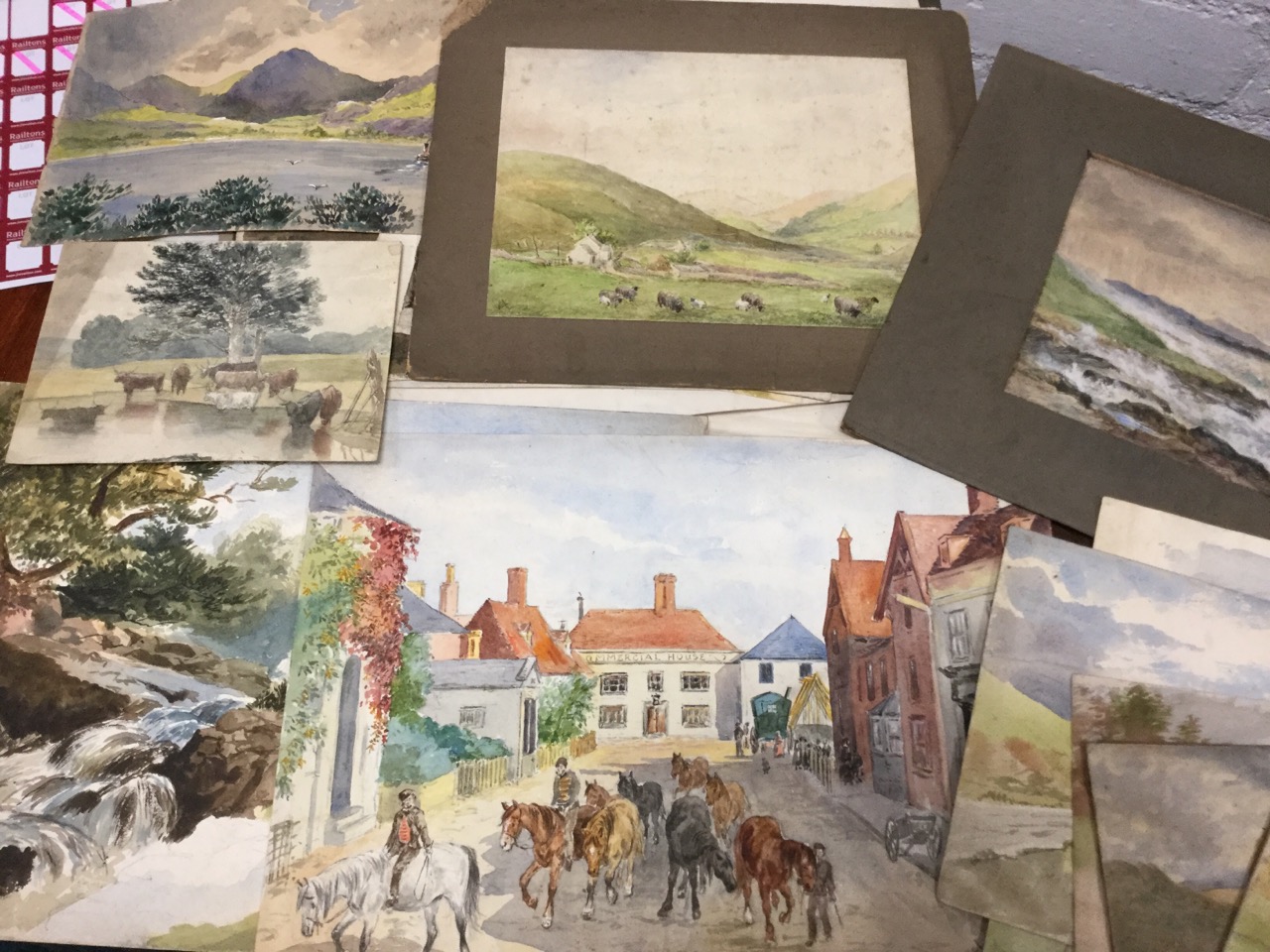 A collection of unframed nineteenth century watercolours, mainly landscapes, some signed with - Image 2 of 3