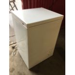 A top opening cabinet freezer with hinged lid. (22in x 19in x 33in)