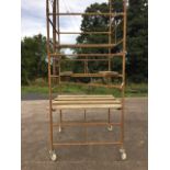 A 50in square scaffolding tower complete with boards, the structure rising to 12ft, raised on