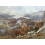 Edward Arden, watercolour, water landscape with sheep in foreground, signed, mounted and in gilt &