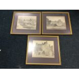 Alan Turner, three monochrome framed prints - Canongate Bridge, Mary Queen of Scots House and