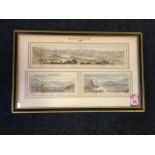 A late Victorian framed print, Mountains of the Lake District, the three plates each with key to