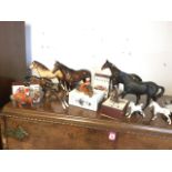 A collection of Beswick horses & ponies, some boxed, Thelwell models, highland, stallions, etc. (
