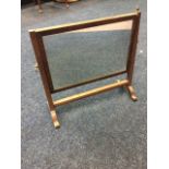 A nineteenth century mahogany dressing table mirror, the rectangular plate on angled reeded supports