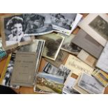 Miscellaneous ephemera including postcards, photographs, promotional records, an early Shirley