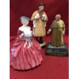 An Abbots Choice scotch whisky composition advertising monk figurine; a Royal Doulton figurine,