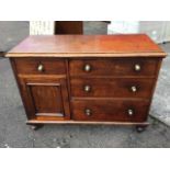 A nineteenth century mahogany dresser with later alterations, the rectangular moulded top above