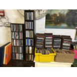 A collection of CDs in faux leather shelves & boxes - opera, talking books, pop, collections, celtic