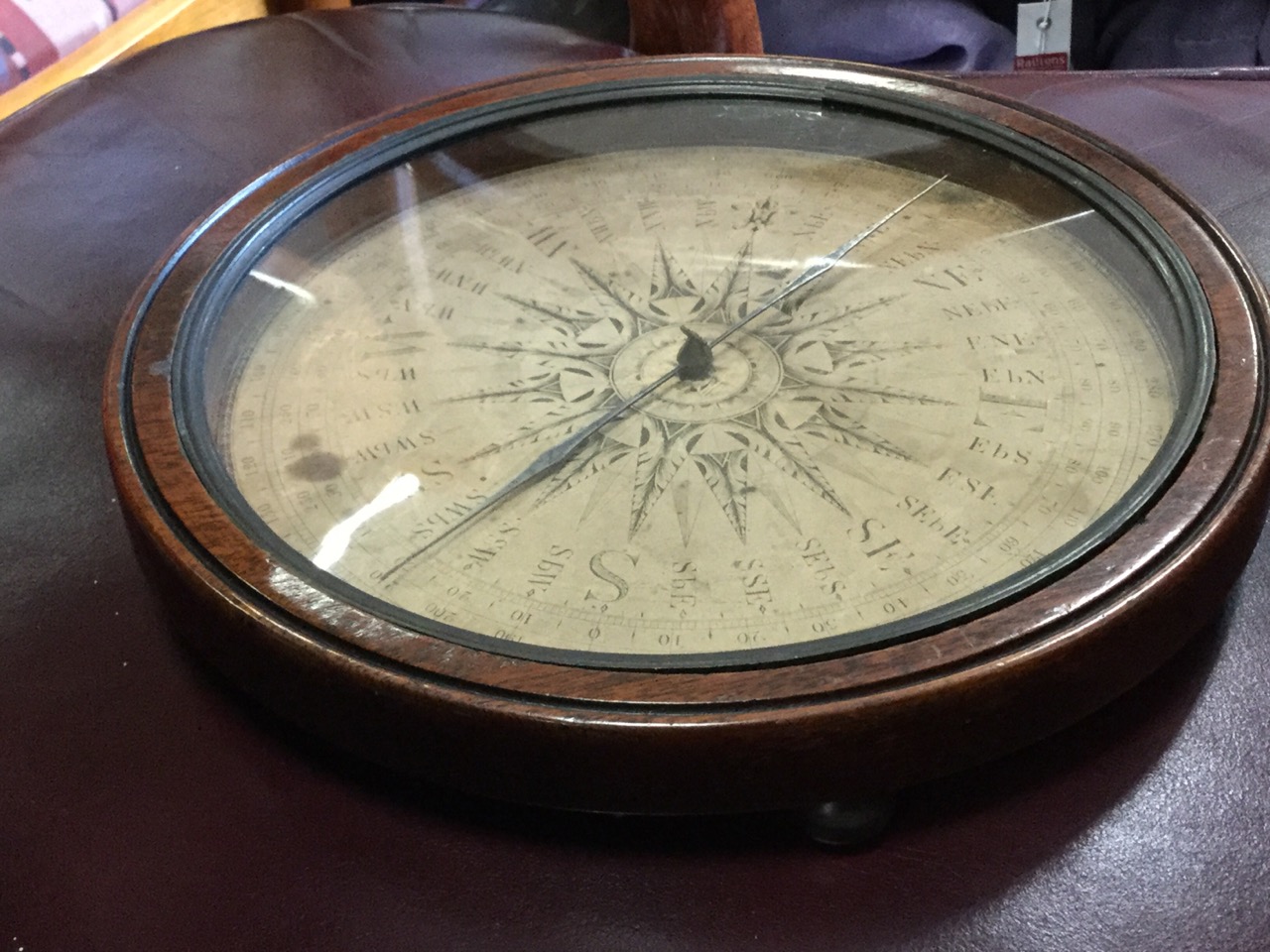 An eighteenth century mariners compass, owned by Lord Nelson and given to his Northumbrian born - Image 3 of 3