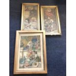 A pair of Victorian framed prints after Coleman, the orientalist style interiors with young girls,