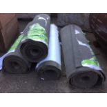 Four unused rolls of Pluvex No1 ruberoid roofing felt. (37.5in) (4)