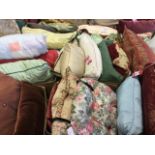 Seventy two cushions - floral, chintz, velour, embroidered, quilted, beaded, etc. (72)