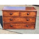 A Victorian mahogany chest with rectangular moulded top above two short and two long knobbed