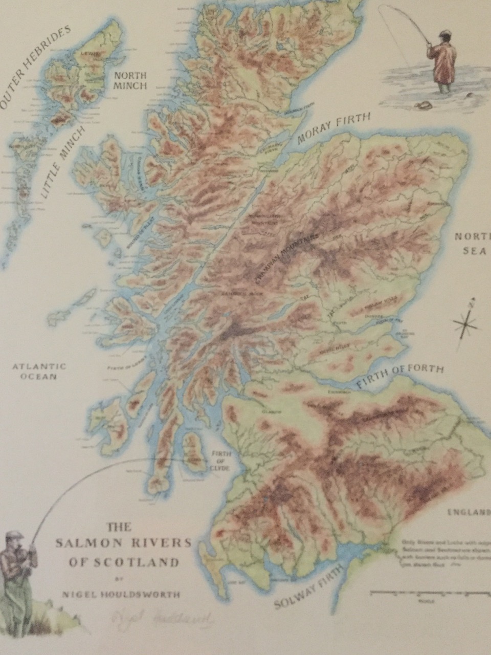 Nigel Houldsworth, The Salmon Rivers of England & Wales, a coloured map signed in pencil, - Image 3 of 3