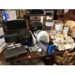 Miscellaneous electrical items including food mixers, extension leads, a boxed insect repellant, a