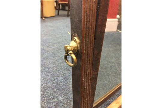 A nineteenth century mahogany dressing table mirror, the rectangular plate on angled reeded supports - Image 2 of 3