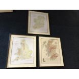 Nigel Houldsworth, The Salmon Rivers of England & Wales, a coloured map signed in pencil,
