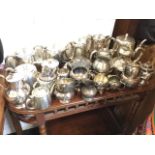 Miscellaneous silver plated teapots, coffee pots, sucriés, jugs, etc., - mostly hotel type EPNS