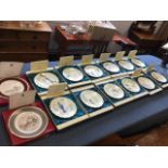 A set of 12 boxed Royal Worcester handpainted dessert plates, The Birds of Dorothy Doughty, each