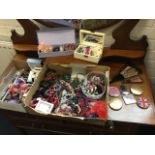 A quantity of costume jewellery including beads, necklaces, bracelets, earrings, jewellery boxes,