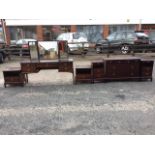 Six mahogany Stag bedroom pieces, all mounted with brass ring handles - dressing table with three